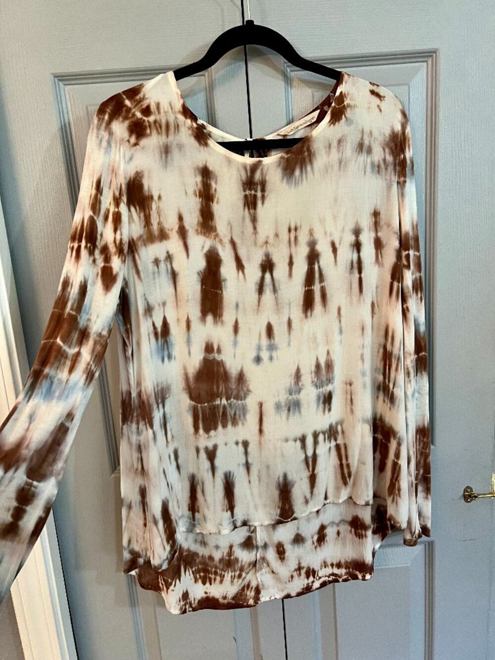 Soft Surroundings Tunic Tie-Dye Brown & Ivory  sz M